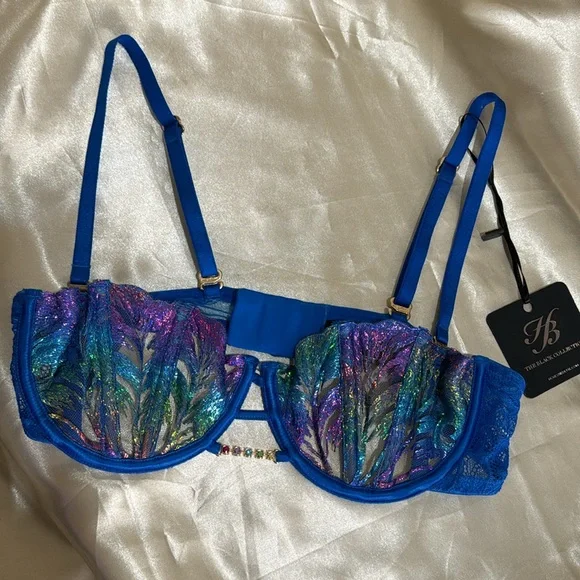 Honey Birdette Blue Rainbow Delphine Bra - Picture 2 of 9